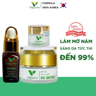 [COMBO] Kem nám tàn nhang V9Queen, bộ 3 mỹ phẩm làm mờ thâm nám tàn nhang dưỡng trắng da