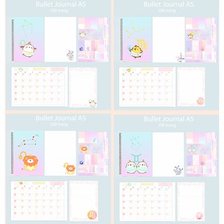 sổ bullet journal 12 cung hoàng đạo SBJ37 sổ vẽ phác thảo 100 trang giấy 160g tặng kèm sticker A5 không bế
