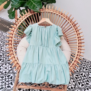 [Mã BMBAU50 giảm 7% đơn 99K] Váy bé gái dáng babydoll màu xanh cao cấp Sunkid CT1 4-12 tuổi