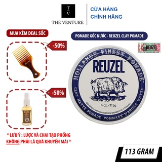 Sáp Vuốt Tóc Reuzel Matte Clay Pomade - Minty Scent Chính Hãng - Pomade Heo Trắng Xanh
