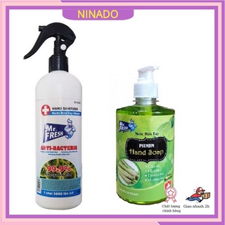 Xịt kháng khuẩn ,rửa tay, đồ dùng đa năng Mr.Fresh 500ml- Tặng chai nước rửa tay Mr Fresh 500ml