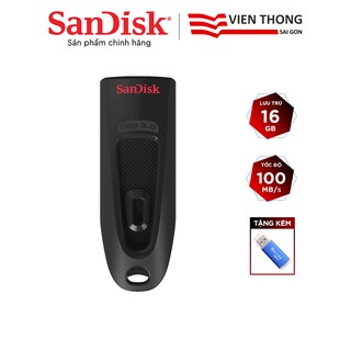USB 3.0 SanDisk CZ48 16GB Ultra upto 100MB/s tặng đầu đọc thẻ - Hãng phân phối chính thức