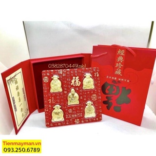 Bộ Quà Tặng Tết Ngũ Phúc Mạ Vàng 24K, Năm Ông: Phúc - Lộc - Thọ - Tài - Hỷ