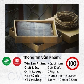 100 hộp ví nam giấy Kraft tự gấp - hộp quà tặng handmade