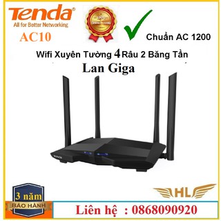 Bộ Phái Wifi Xuyên Tường Tenda AC10 Chuẩn AC100Mbps Lan Giga , Tenda AC5 4 Râu - Hàng Chính Hãng