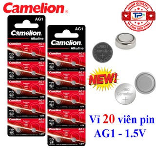 Vỉ 20 viên pin đồng hồ đeo tay AG1 / LR60 / LR621 Camelion Alkaline 1.5 V (mẫu mới) , SR621SW / 364 / 164 / SR60 nút áo