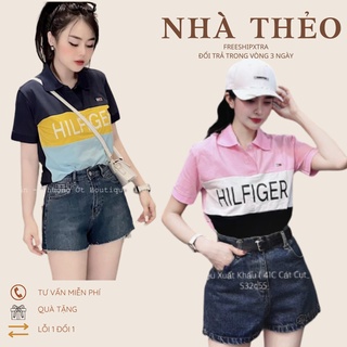 ÁO POLO NỮ PHỐI MÀU , CỔ BO DỆT