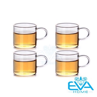 Bộ 4 Tách Trà Thủy Tinh Chịu Nhiệt Thân Vuông