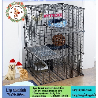 CHUỒNG QUÂY CHÓ MÈO LẮP GHÉP CÓ CỬA