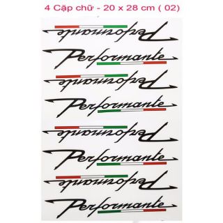 Decal 4 cặp chữ Performante - mẫu 02