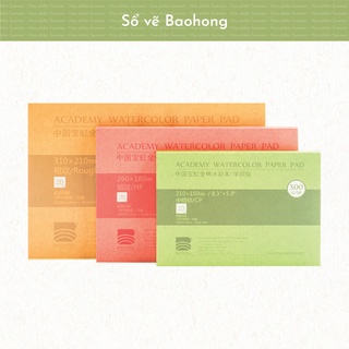 [Mã LIFEBOOK1 giảm 30K đơn 150K] Sổ vẽ màu nước Baohong 100% cotton vân hot 200gsm/300gsm
