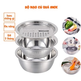 ⛔GIADUNGHOANGMAI⛔ Bộ rổ, chậu, nạo inox (LOẠI INOX)