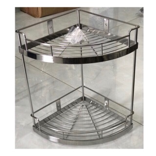 KỆ GÓC TREO TƯỜNG 2 TẦNG INOX 304, KỆ LƯỚI CHẮC CHẮN HÀNG CHUẨN KHÔNG CONG VÊNH