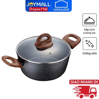 Nồi nhôm Lock&amp;Lock chống dính Baum Marble LBU1242 24cm, LBU1202 20cm - Hàng chính hãng dùng được bếp từ - JoyMall