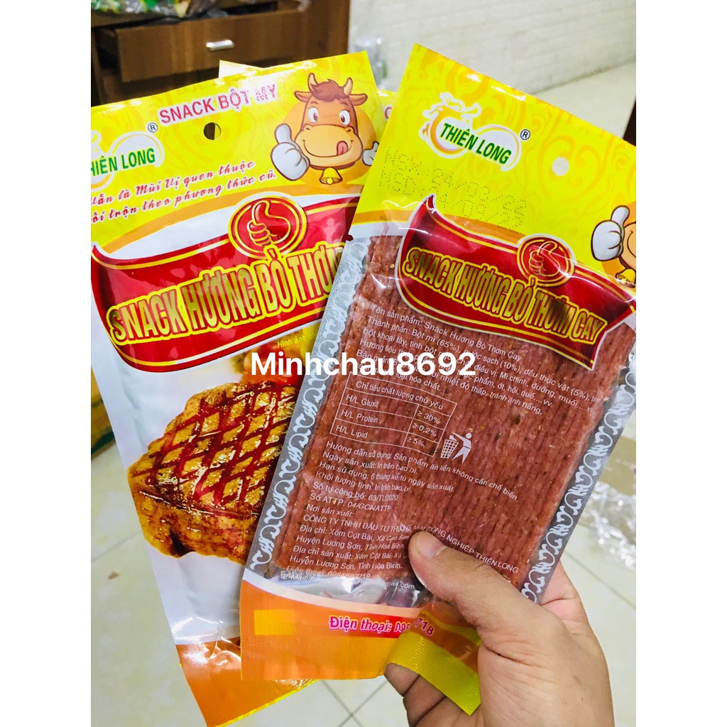 Snack sườn bò xé 3k, bim bim hương bò  , snack cay