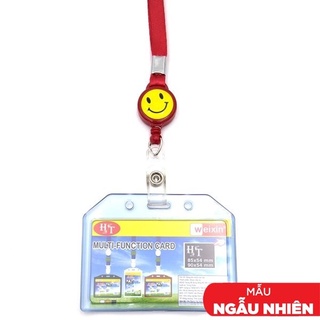 Bảng Tên Ngang Dây Lụa Rút Mặt Cười - Weixin T-014 (Màu Dây Giao Ngẫu Nhiên)