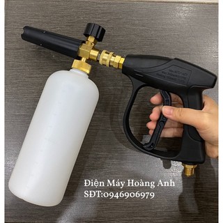 Bộ súng xịt rửa và bình tạo bọt tuyết cao cấp cho máy rửa xe áp lực cao,máy xịt rửa