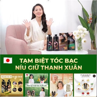 Dầu gội (mầu nhuộm) phủ bạc Sin Hair nhân sâm Nhật Bản - tóc đen nâu đều màu 500ml[CAM KẾT CHÍNH HÃNG]