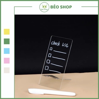 Bảng ghi chú trong suốt size bé bằng nhựa Acrylic , giá đỡ điện thoại mica dễ thương