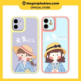 Ốp iphone - Ốp lưng iphone cạnh vuông viền camera Đôi bạn nhật bản dành cho ip 6 đến 14promax - ng016