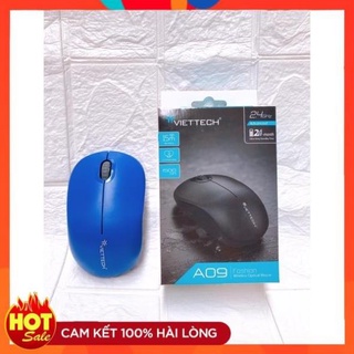 Chuột Không Dây Viettech A09 Kèm Tặng Pin Giá Rẻ Màu Xanh