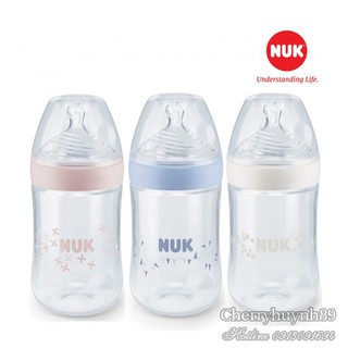 Bình sữa Nuk nhựa PP Nature Sense 150ml - 260ml, 100% hàng chính hãng.