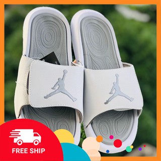 Dép quai ngang dán xé thể thao nam nữ jordan [Freeship+ hộp] loại 1 jd6 trắng xám