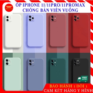 Ốp Lưng Cho iPhone 11/12/ Pro / Max Chống Bẩn Viền Vuông tích hợp bảo vệ ống kính Camera bằng silicon, dẻo