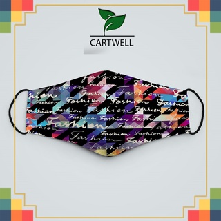 Khẩu trang vải 4 chiều Họa Tiết_1726 CARTWELL poly cotton 100% chống bụi in họa tiết 3d thời trang