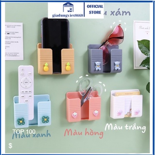Khay để điều khiển xẻ rãnh - Kệ điện thoại dán tường đã năng, với miếng dán tường chắc chắn, kệ để điện thoại dán tường