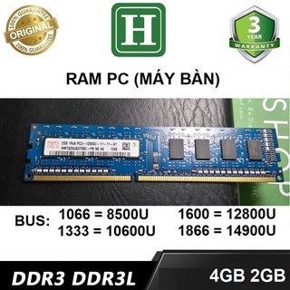 Ram PC DDR3 (PC3) 2Gb bus 1600 - 12800U tháo máy chính hãng, bảo hành 3 năm