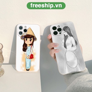 Ốp lưng iphone cô gái áo dài hình chibi đáng yêu cute ốp iphone6/6s/7/8/se2020/x/xr/xsmax/11/13/12/pro/promax chống sốc