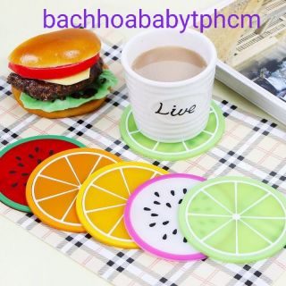 Miếng Lót ly, cốc silicon hình hoa quả