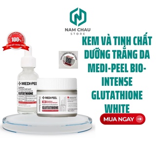 [Combo]  Kem và tinh chất dưỡng trắng da MEDI-PEEL Bio-Intense Glutathione White tặng kèm mặt nạ ngủ Dermal