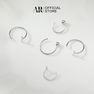 Bông tai bạc nữ AURA, khuyên tai bạc dáng cong cá tính-AURASILVER-KT10