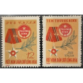 Tem sưu tập MS 133 Tem Việt Nam Tem thương binh 1963 1965 ( 2 tem )
