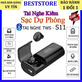 Tai nghe bluetooth F9 S11 hộp sạc dung lượng 4800 kiêm sạc dự phòng