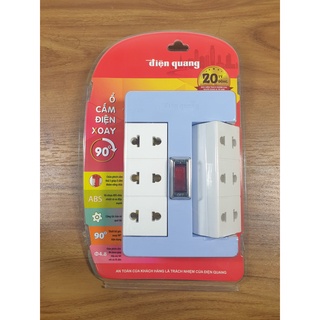 Ổ Cắm chia điện xoay 90° Điện Quang ĐQ ESK RT 6WR 6 Lỗ - Điện nước gia dụng Hoàng Kim
