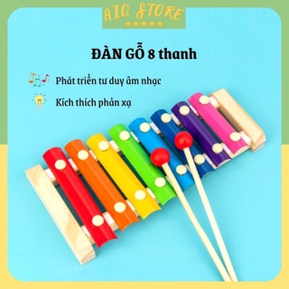 Đàn gỗ 8 thanh nhiều màu sắc cho bé phát triển khả năng cảm thụ âm nhạc, màu sắc - giáo dục trí tuệ sớm AIQ