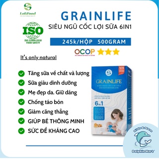 Lolifood - Ngũ Cốc Siêu Lợi Sữa 6in1 Grainlife 500g - Sữa về ướt áo, bé bú no lâu và tăng cân đều