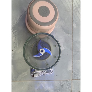 MÁY XAY THỊT, HÀNH, TỎI, ỚT LOẠI TÍCH ĐIỆN MINI, CỐI THỦY TINH