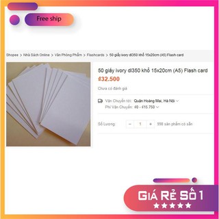 300 giấy ivory ĐL 350gsm khổ 15x20cm (A5)làm thẻ  Flash card chữ đơn cho bé