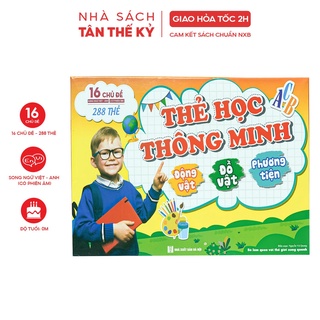 Bộ thẻ học thông minh Flashcard Tuấn Việt 16 chủ đề song ngữ việt anh có phiên âm 288 thẻ