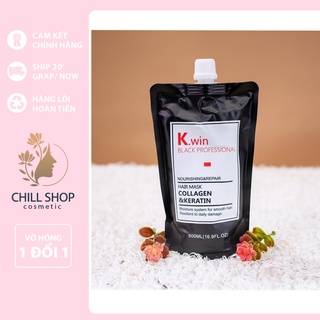Ủ tóc collagen hấp tóc phục hồi hư tổn khô xơ uốn nhuộm duỗi chẻ ngọn siêu mềm mượt K.win smoothing and shiny 500ml