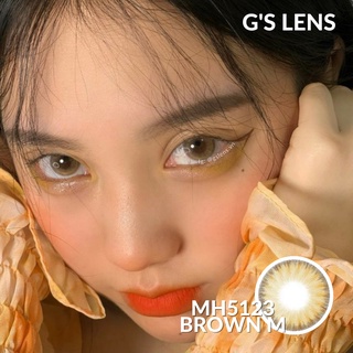 Lens Mắt Kính Áp Tròng Nâu Tây Vân Xước Giãn Nhẹ MH5123 Lens Brown Hot Douyin Size S Có 0 Đến 6 Độ