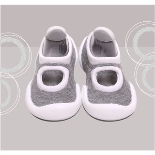 CHÍNH HÃNG GGOMOOSIN GIÀY TẬP ĐI CHO BÉ CƯNG- FLAT HOLE GREY