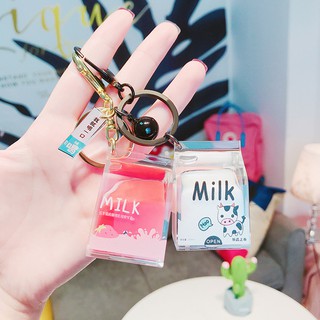 [Mã LIFEB04ALL giảm 10% tối đa 15K đơn 0Đ] Móc Chìa Khóa Hình Hộp Sữa Cát Chảy, Móc Chìa Khóa Trang Trí