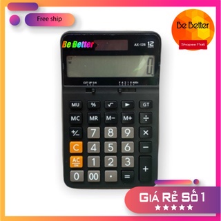 Máy tính cầm tay AX-12B hiển thị 12 số sử dụng song song pin và năng lượng ánh sáng rẻ nhất HCM