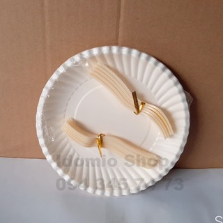 Dĩa Giấy Trắng 16cm Dùng Một Lần Kèm Nĩa