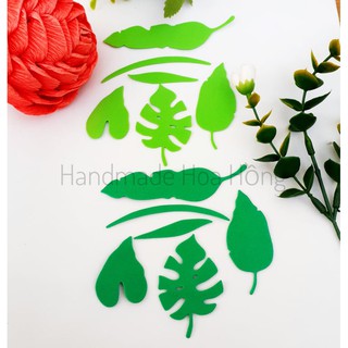 36 lá / cỏ / lá cây bằng giấy xốp, có 6 mẫu khác nhau _Lá trang trí thiệp, scrapbook_thủ công mầm non_trang trí planner